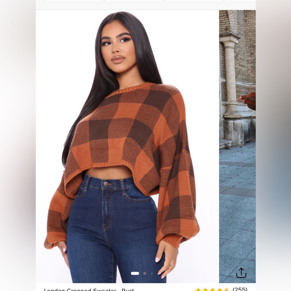 London Cropped Sweater - Rust